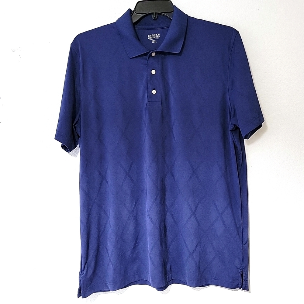 Brooks Brothers Mens Polo Jersey Shirt Navy Blue Size XLarge